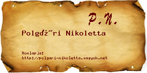 Polgári Nikoletta névjegykártya